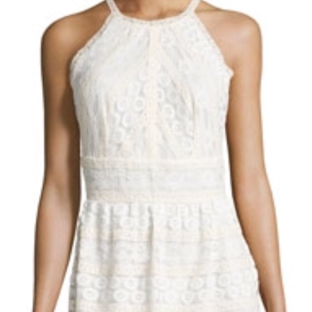 Max Studio Two-Tone Lace Maxi Dress